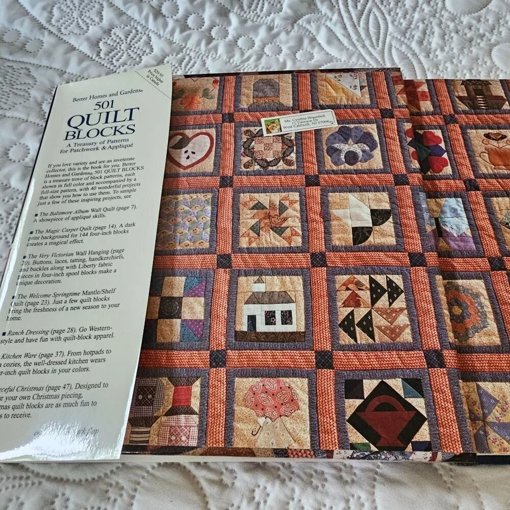Better Homes & Gardens 501 Quilt Blocks Hardcover Book 1994 Edition